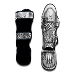 Tribal Indian Bull Skull Print Muay Thai Shin Guard