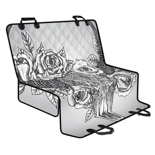 Tribal Indian Bull Skull Print Pet Car Back Seat Cover