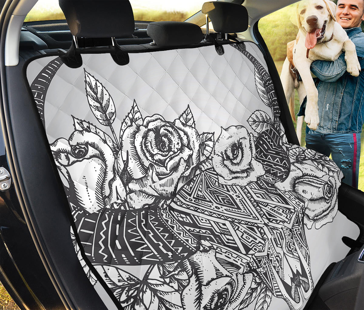Tribal Indian Bull Skull Print Pet Car Back Seat Cover