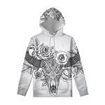Tribal Indian Bull Skull Print Pullover Hoodie