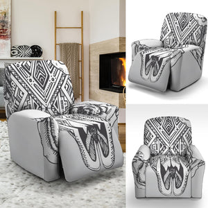 Tribal Indian Bull Skull Print Recliner Slipcover