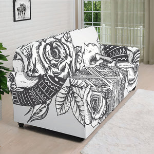 Tribal Indian Bull Skull Print Sofa Cover