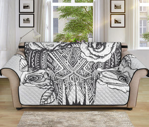 Tribal Indian Bull Skull Print Sofa Protector