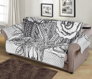 Tribal Indian Bull Skull Print Sofa Protector