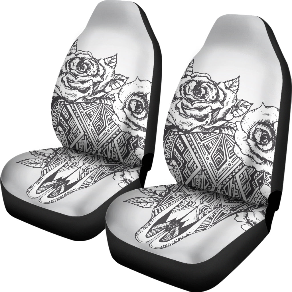 Tribal Indian Bull Skull Print Universal Fit Car Seat Covers