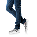 Tribal Indian Bull Skull Print White Slip On Shoes