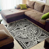 Tribal Maori Polynesian Tattoo Print Area Rug