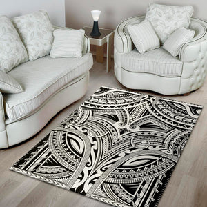 Tribal Maori Polynesian Tattoo Print Area Rug