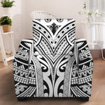 Tribal Maori Polynesian Tattoo Print Armchair Slipcover