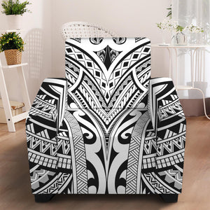 Tribal Maori Polynesian Tattoo Print Armchair Slipcover