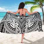 Tribal Maori Polynesian Tattoo Print Beach Sarong Wrap