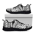 Tribal Maori Polynesian Tattoo Print Black Running Shoes