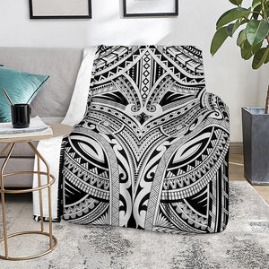 Tribal Maori Polynesian Tattoo Print Blanket