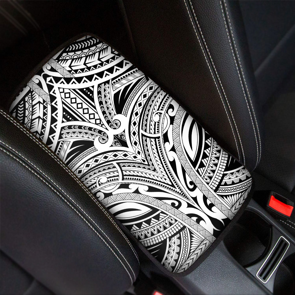 Tribal Maori Polynesian Tattoo Print Car Center Console Cover