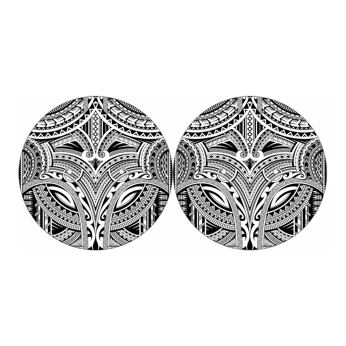 Tribal Maori Polynesian Tattoo Print Car Coasters