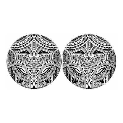 Tribal Maori Polynesian Tattoo Print Car Coasters