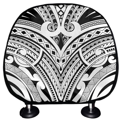 Tribal Maori Polynesian Tattoo Print Car Headrest Covers