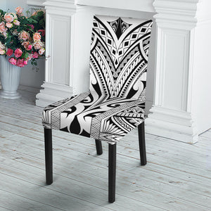 Tribal Maori Polynesian Tattoo Print Dining Chair Slipcover