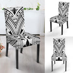 Tribal Maori Polynesian Tattoo Print Dining Chair Slipcover