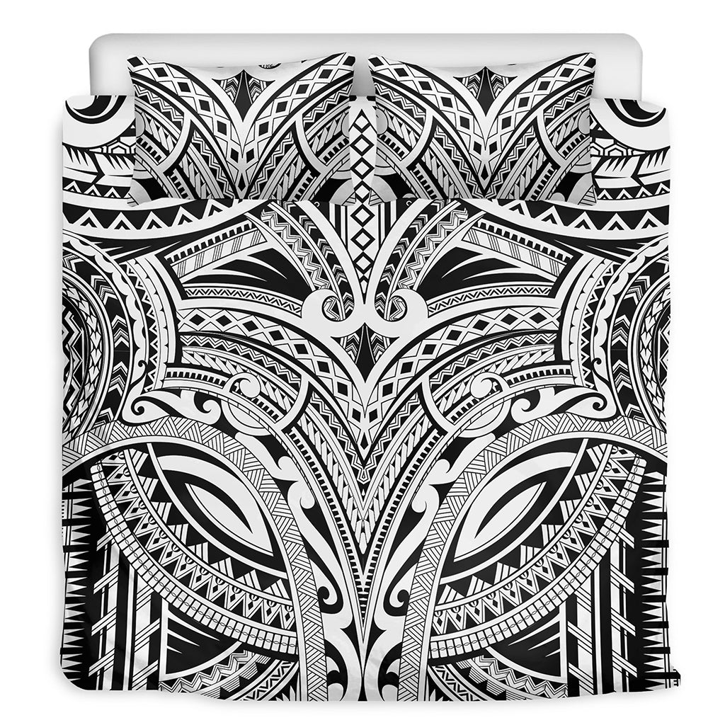 Tribal Maori Polynesian Tattoo Print Duvet Cover Bedding Set