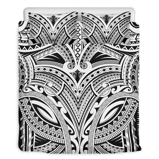 Tribal Maori Polynesian Tattoo Print Duvet Cover Bedding Set