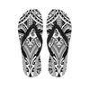 Tribal Maori Polynesian Tattoo Print Flip Flops