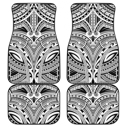 Tribal Maori Polynesian Tattoo Print Front and Back Car Floor Mats