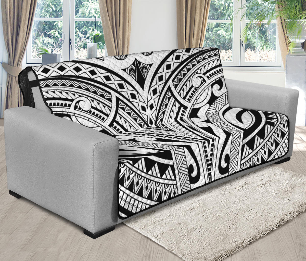 Tribal Maori Polynesian Tattoo Print Futon Protector