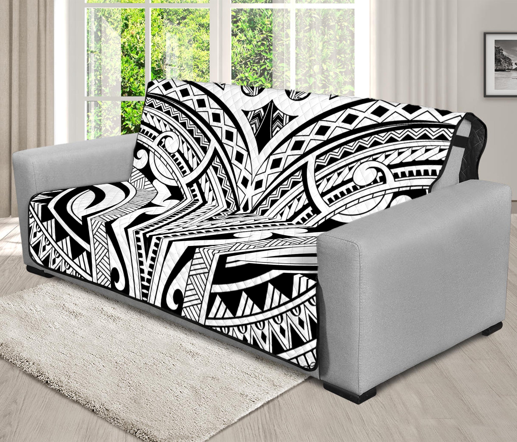 Tribal Maori Polynesian Tattoo Print Futon Protector