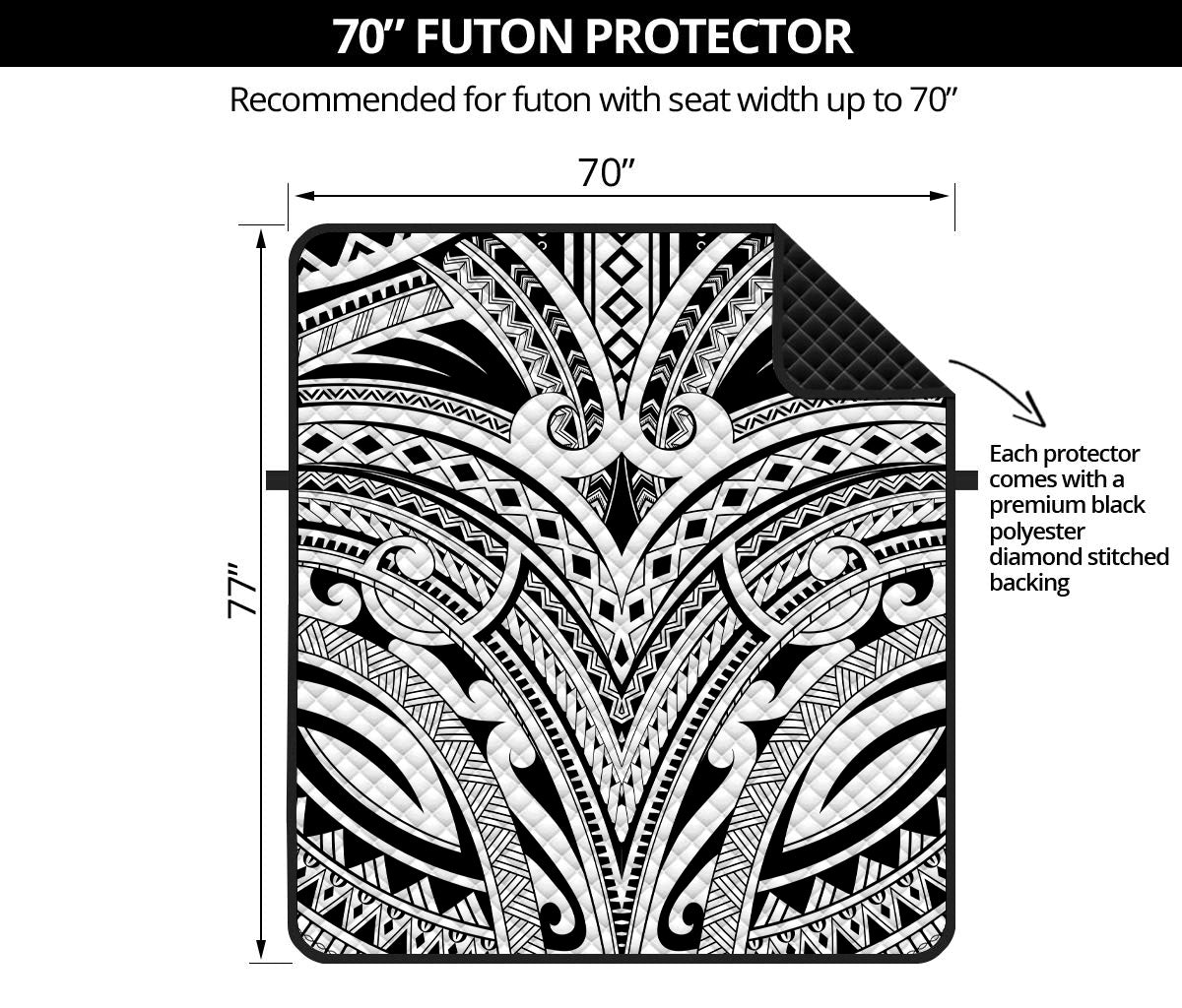 Tribal Maori Polynesian Tattoo Print Futon Protector