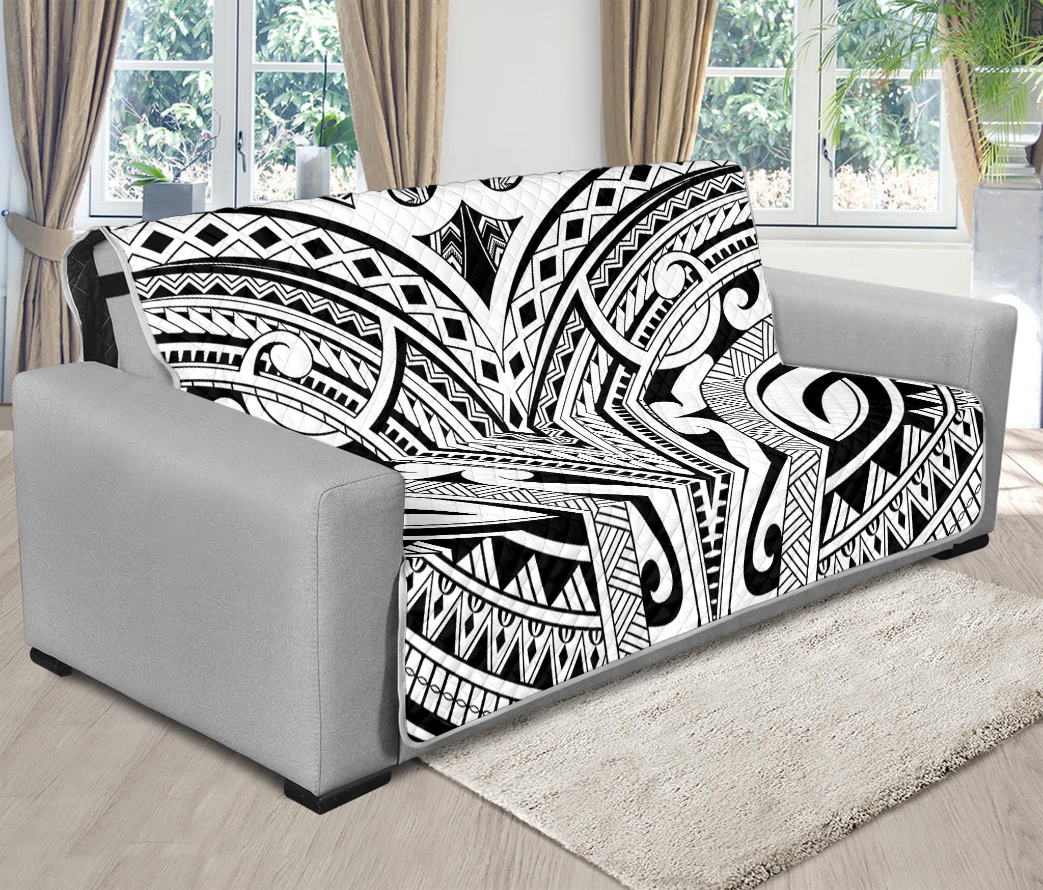 Tribal Maori Polynesian Tattoo Print Futon Protector