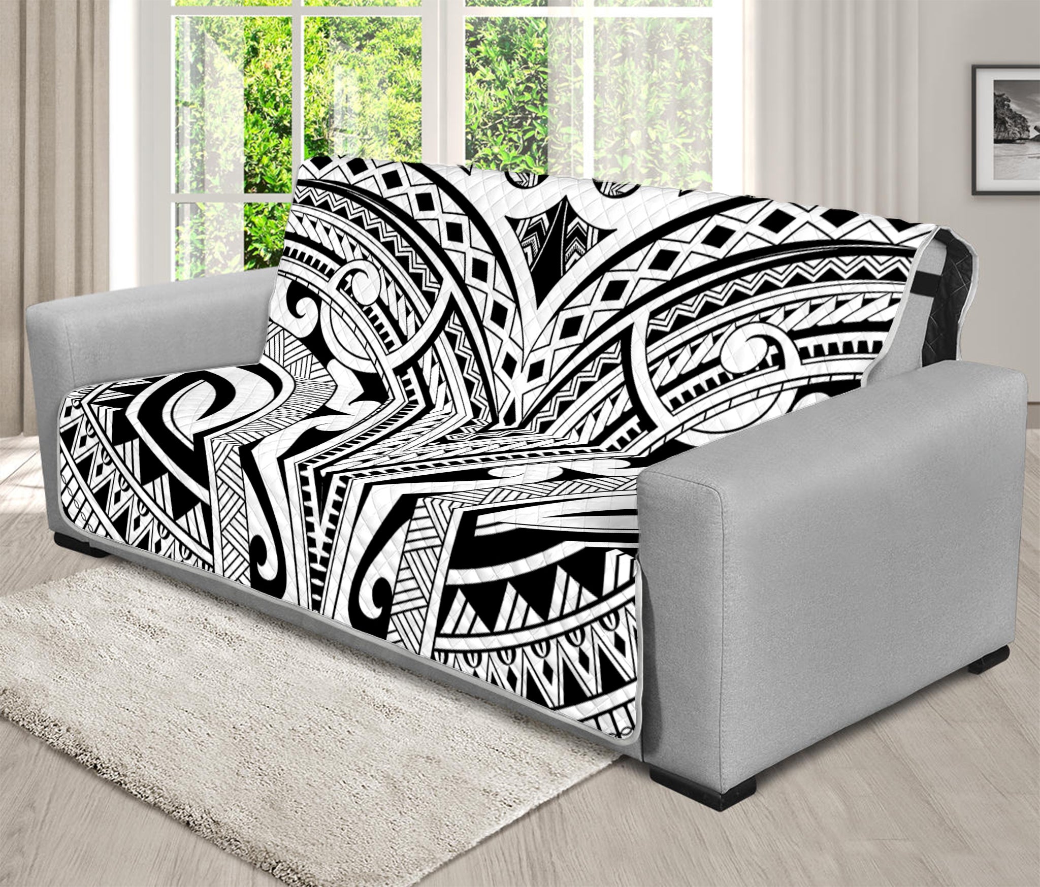 Tribal Maori Polynesian Tattoo Print Futon Protector