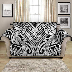 Tribal Maori Polynesian Tattoo Print Loveseat Protector