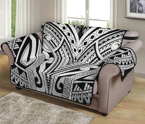 Tribal Maori Polynesian Tattoo Print Loveseat Protector