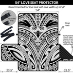 Tribal Maori Polynesian Tattoo Print Loveseat Protector