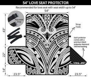 Tribal Maori Polynesian Tattoo Print Loveseat Protector