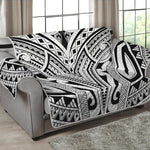 Tribal Maori Polynesian Tattoo Print Loveseat Protector