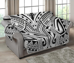 Tribal Maori Polynesian Tattoo Print Loveseat Protector