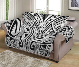 Tribal Maori Polynesian Tattoo Print Loveseat Protector