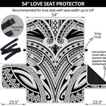 Tribal Maori Polynesian Tattoo Print Loveseat Protector