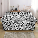 Tribal Maori Polynesian Tattoo Print Loveseat Slipcover