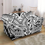 Tribal Maori Polynesian Tattoo Print Loveseat Slipcover