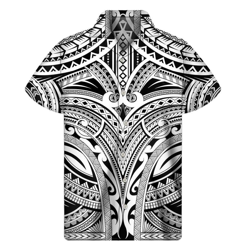Tribal Maori Polynesian Tattoo Print Men's Short Sleeve Shirt