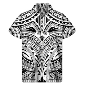 Tribal Maori Polynesian Tattoo Print Men's Short Sleeve Shirt