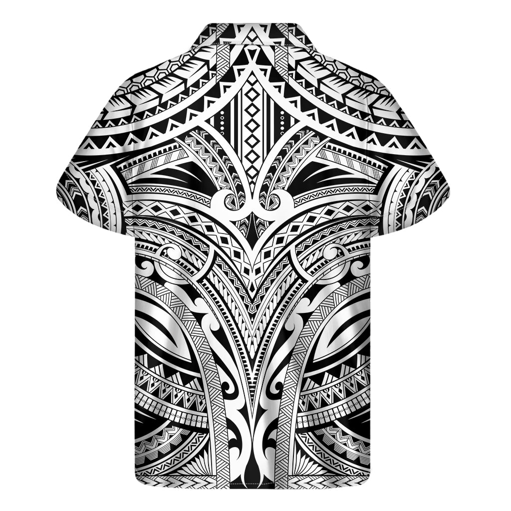 Tribal Maori Polynesian Tattoo Print Men's Short Sleeve Shirt