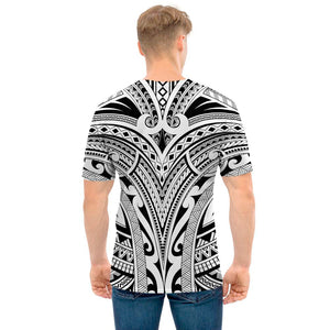 Tribal Maori Polynesian Tattoo Print Men's T-Shirt