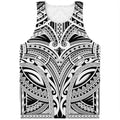 Tribal Maori Polynesian Tattoo Print Men's Tank Top