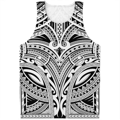 Tribal Maori Polynesian Tattoo Print Men's Tank Top