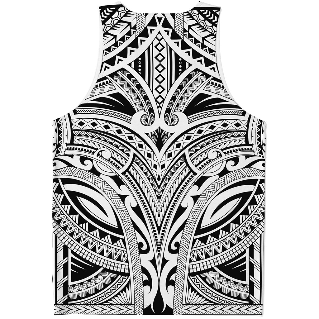 Tribal Maori Polynesian Tattoo Print Men's Tank Top