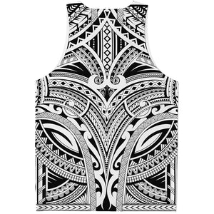 Tribal Maori Polynesian Tattoo Print Men's Tank Top